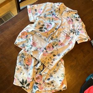 Satin cottage core PJ set